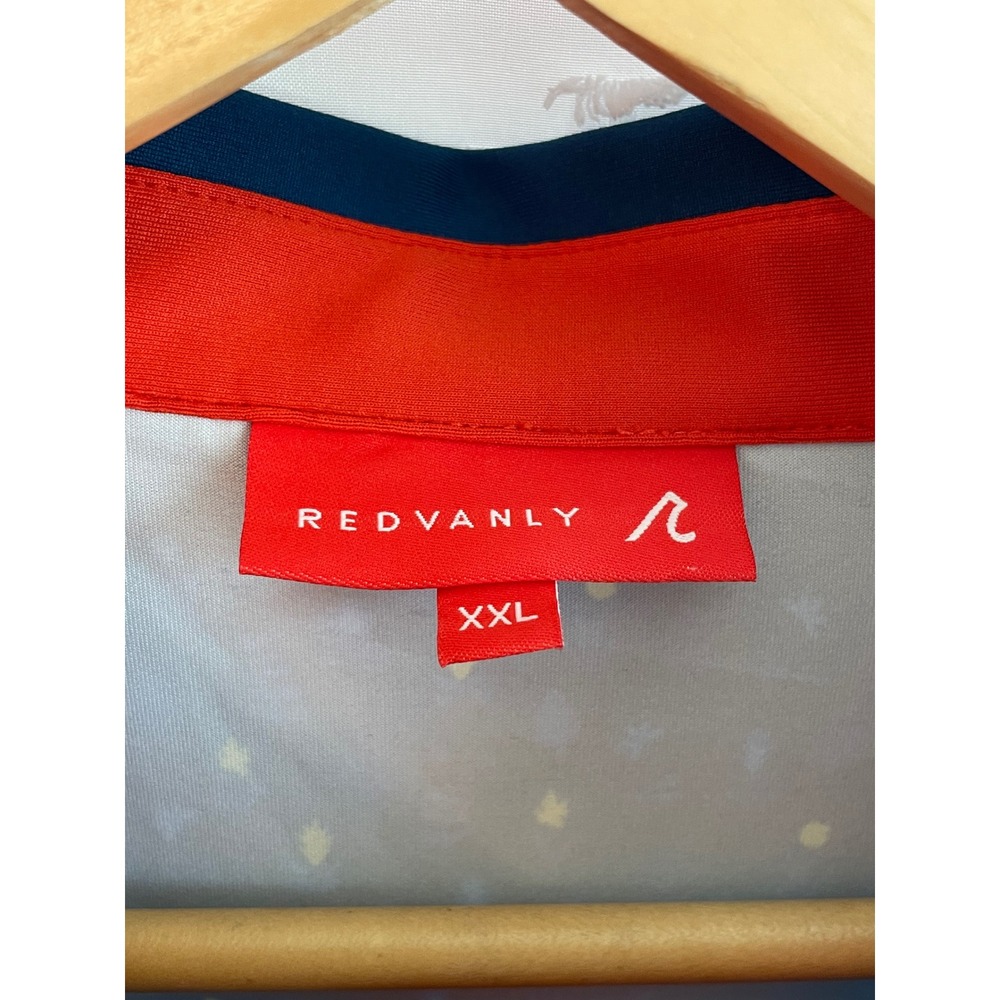 Redvanly Ashland Polo Admiral Blue Botanical Print Golf Shirt XXL NWT - Picture 7 of 9